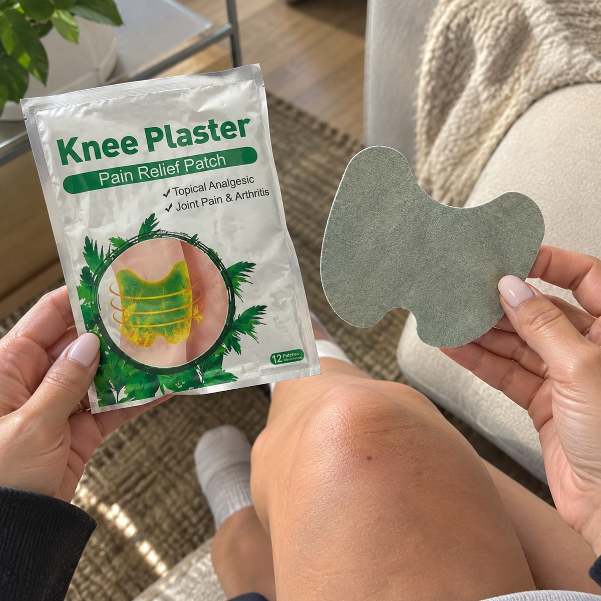 Parches de Rodilla para Alivio Muscular y Articular (Pack de 12)
