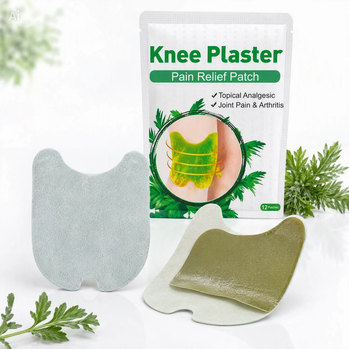 Parches de Rodilla para Alivio Muscular y Articular (Pack de 12)